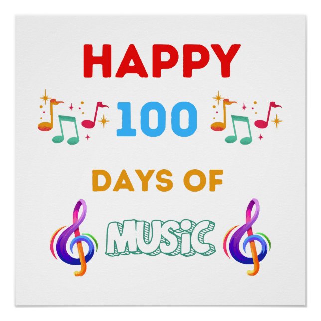Pôster Felizes 100 Dias De música (Frente)