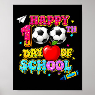 Poster Felizes 100 Dias De Sorvete De Futebol Escolar Men