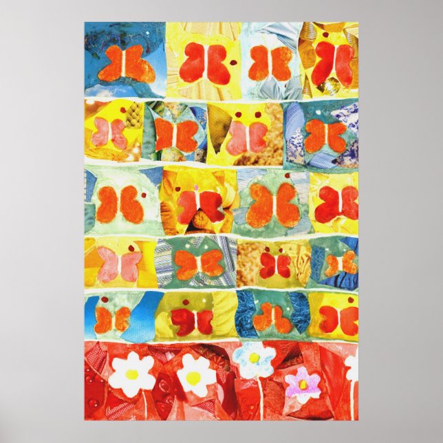 Pôster Felizes Borboletas Dançando (Frente)