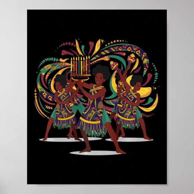 Poster Felizes Eventos Comunitários da Família Kwanzaa Da (Frente)