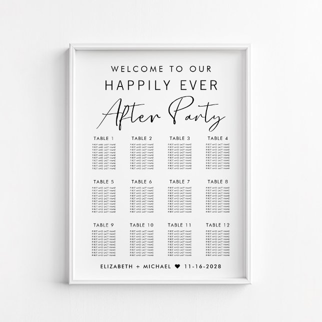 Poster Felizes Para Sempre 12 Mesa Gráfico de Assentos de (Criador carregado)