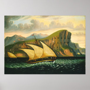 Poster Felucca fora de Gibraltar por câmaras de Thomas