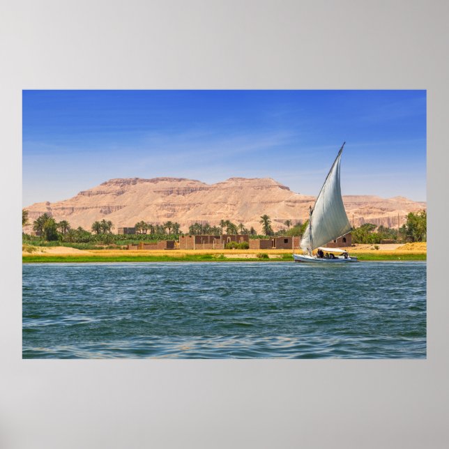 Poster Felucca Sailboat - The Nile, Luxor, Egito (Frente)