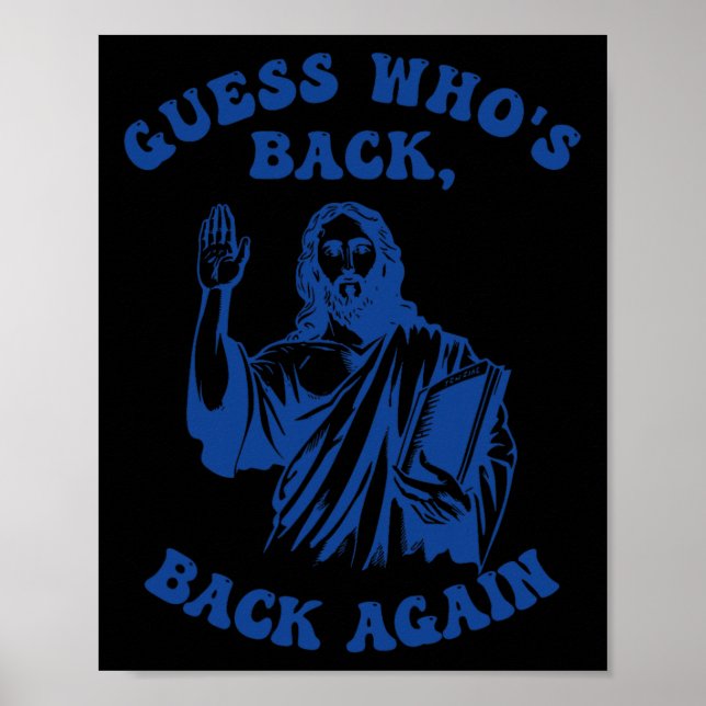 Poster Felz pascoa adivinha quem voltou novamente Jesus C (Frente)