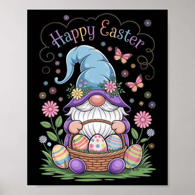 Poster Felz pascoa Bunny Gnome Hug Easter Egs Gnome Lov (Frente)