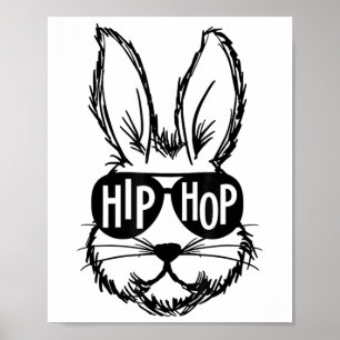 Poster Felz pascoa De Hip Hop Rosto Coelho Com Pulmões Ho