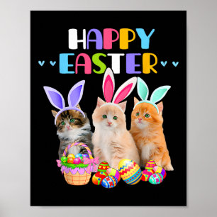 Poster Felz pascoa Dia Coelhinho Ovos de Gato Bolso Homen