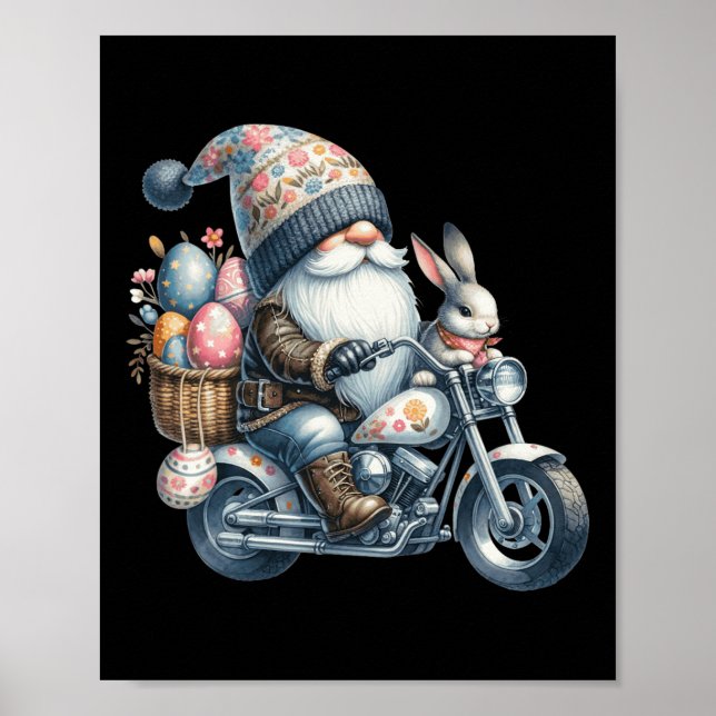 Poster Felz pascoa Dia Coelhinho Primavera Gnomo Páscoa O (Frente)