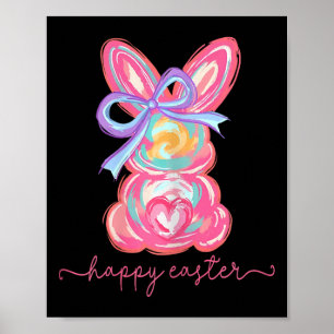 Poster Felz pascoa Dia Coelho Coelho Brushbrato Teto Mulh