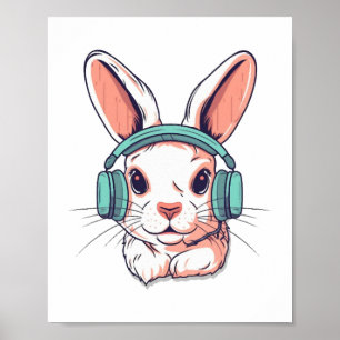 Poster Felz pascoa Dia do Ovo Coelhinho Engraçado Gamer B
