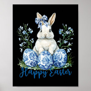 Poster Felz pascoa Dia Fofo Coelhinho De Ovos Celebra Mul