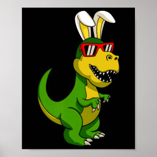 Poster Felz pascoa Dinossauro Coelhinho Orelha Páscoas Me