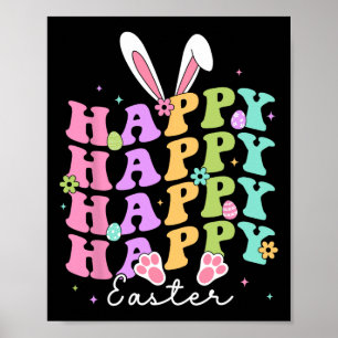 Poster Felz pascoa Ditos De Ovo Groovy Coelho Coelho Cria