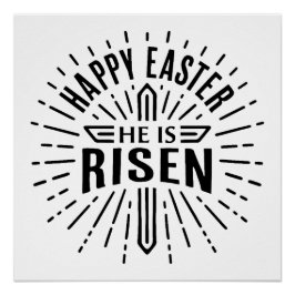 Pôster Felz pascoa Ele está levantado