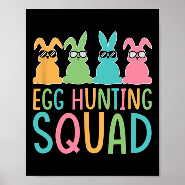 Poster Felz pascoa Familiar De Ovos De Caça À Esquadra (Frente)
