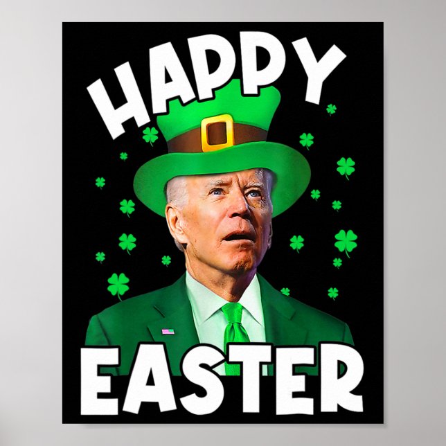 Poster Felz pascoa Joe Biden Dia de São Patrício Leprecha (Frente)
