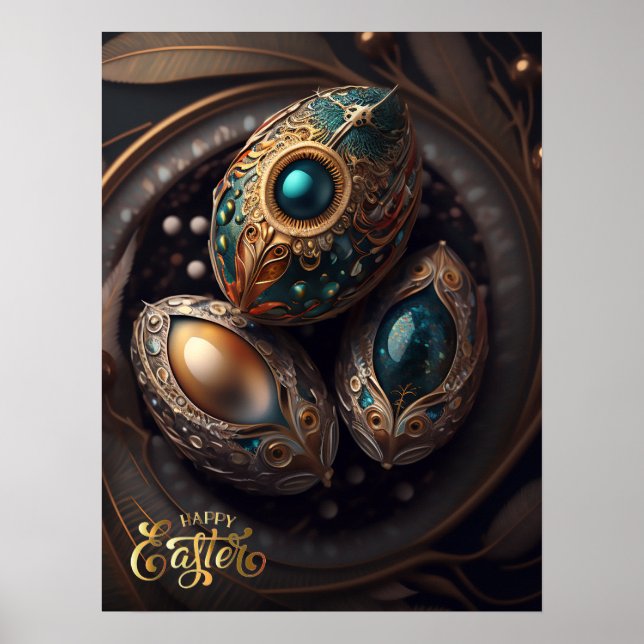 Poster Felz pascoa. Ovos de Páscoa mágicos (Frente)