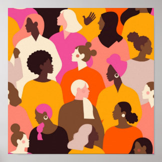 Poster Female diverse faces