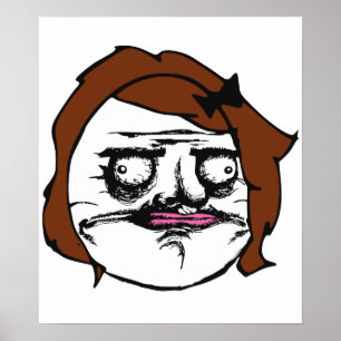 Poster Fêmea de Brown mim cara cómica Meme da raiva de