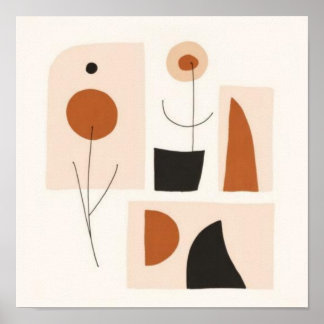 Poster Feminine Geometric Line Art Set V