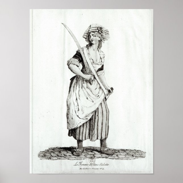Poster Feminino Sans-Culotte, 1792 (Frente)