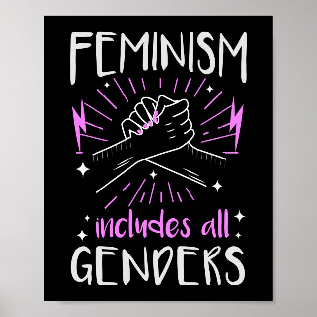 Poster Feminismo Inclui Todos os Gêneros Igualdade (Frente)