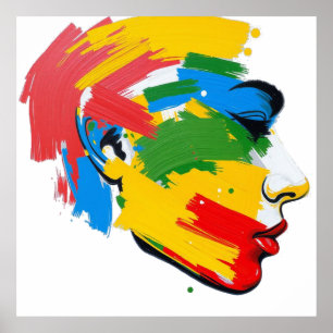 Poster Feminismo Moderno Pintado A abstrato