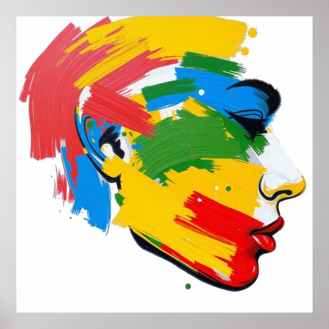 Poster Feminismo Moderno Pintado A abstrato (Frente)