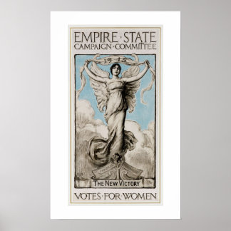 Pôster Feminismo nos EUA em 1915 Votos para as mulheres