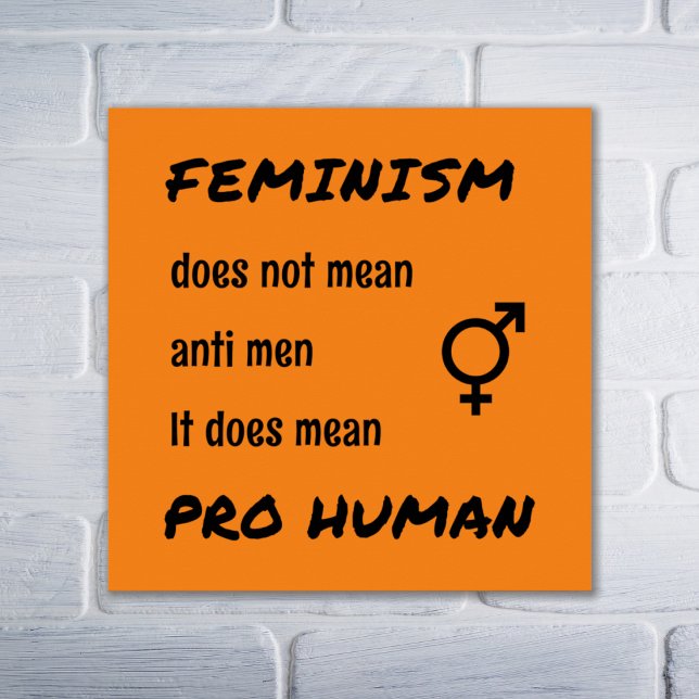 Poster Feminismo pró-slogan humano laranja (Criador carregado)