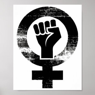 Poster Feminista da Mão Negra Feminista Resiste Femi