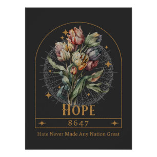 Pôster Feminista Floral 8647 Anti-Trump Direitos Humanos