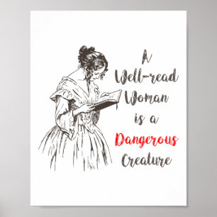 Poster Feminista Perigosa Livro de Mulheres Bem Lidas Vin