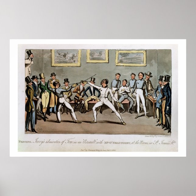 Poster Fencing: Jerry's admiration of Tom in an `Assault' (Frente)