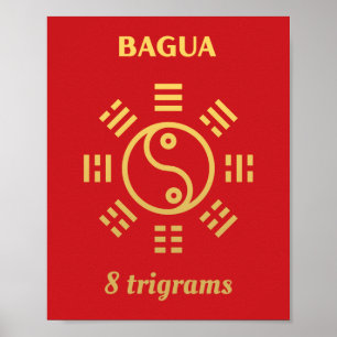 Poster Feng Shui - Bagua Dourada
