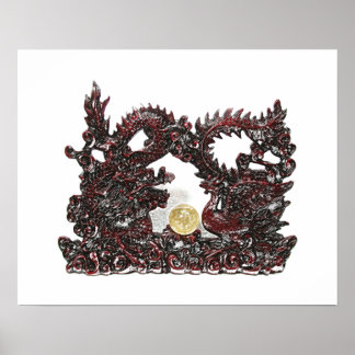 Pôster Feng Shui Dragon & Phoenix