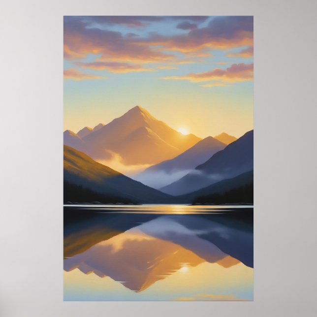 Poster Feng Shui Mountain Sunrise (Frente)