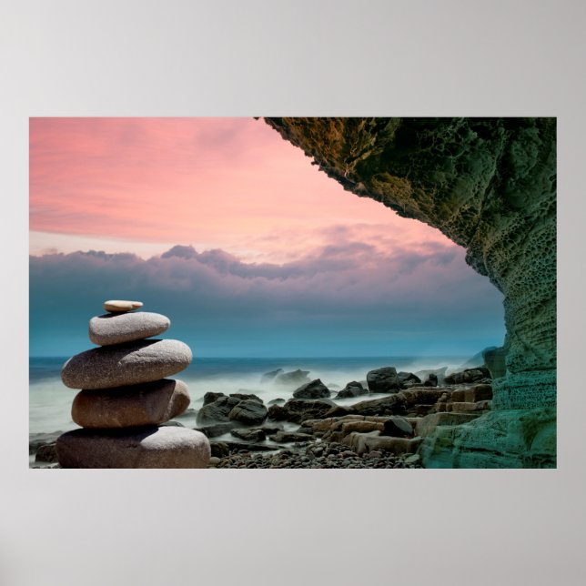 Poster Feng shui stones coast spirituality (Frente)