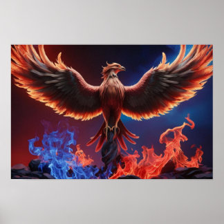 Poster Fenix Ardente: Renascimento em Chamas Vermelhas e 