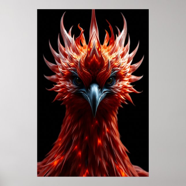 Poster 🔥 Fênix Ascendente - Arte Fantástica de Ave de Fo (Frente)
