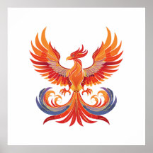 Fênix mitológica fantástica brilhante