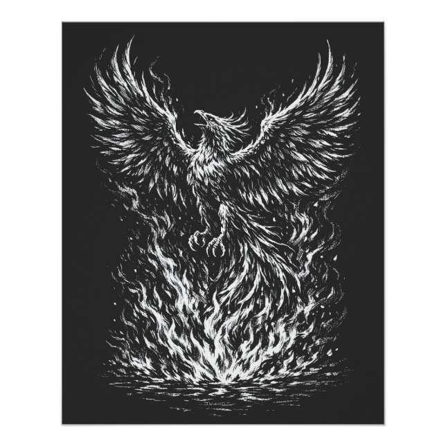 Pôster Fênix Ressurgindo das Chamas por BurnsInHell (Frente)