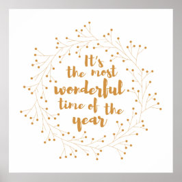 Pôster Fera de Natal maravilhosa - ouro