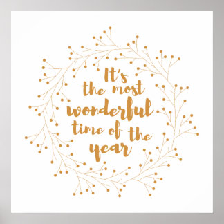 Pôster Fera de Natal maravilhosa - ouro