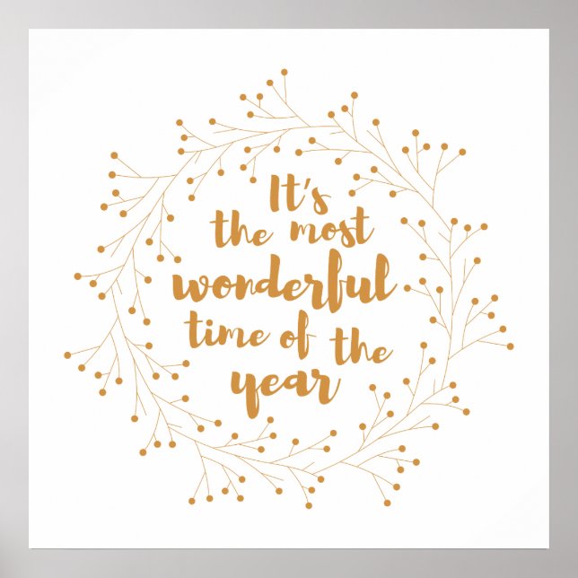 Pôster Fera de Natal maravilhosa - ouro (Frente)