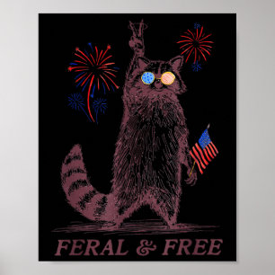 Poster Feral & Feral Patriótico Funny Funny Feral E