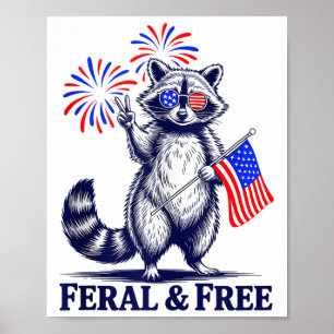 Poster Feral & Feral Patriótico Funny Funny Feral E