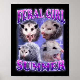 Poster Feral Girl Summer Ogambm Meme Engraçado
