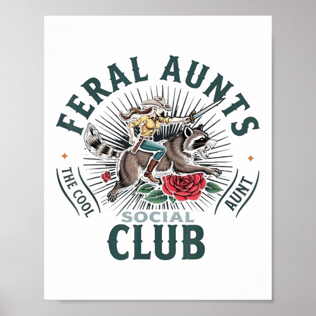Poster Feral Tias Social Club A Tia Legal Raccoon (Frente)