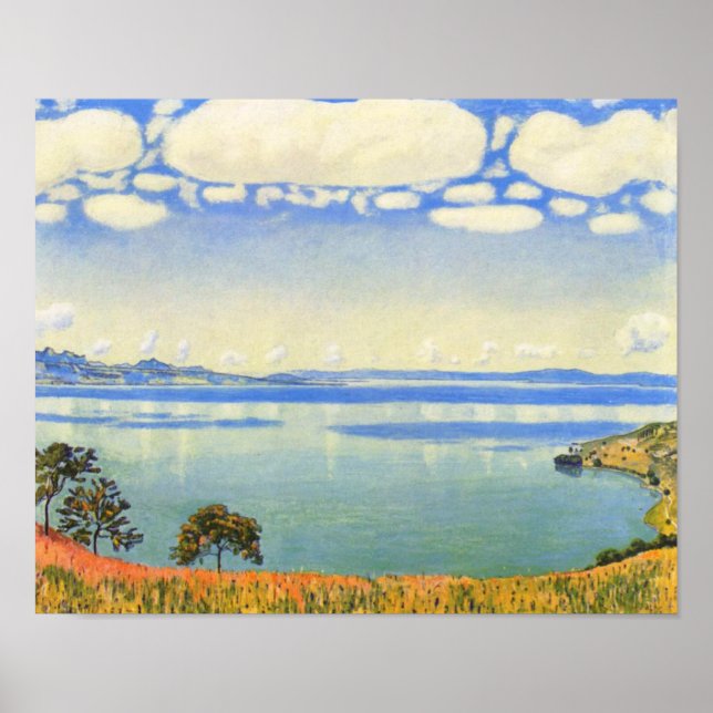 Poster Ferdinand Hodler - Lago Genebra de Chexbres (Frente)